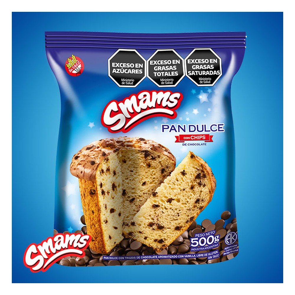Pan dulce smams c/chips choco