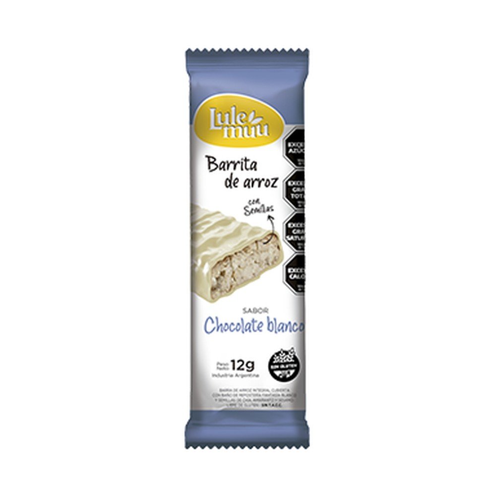 Barra de arroz lulemuu x20 un chocolate blanco
