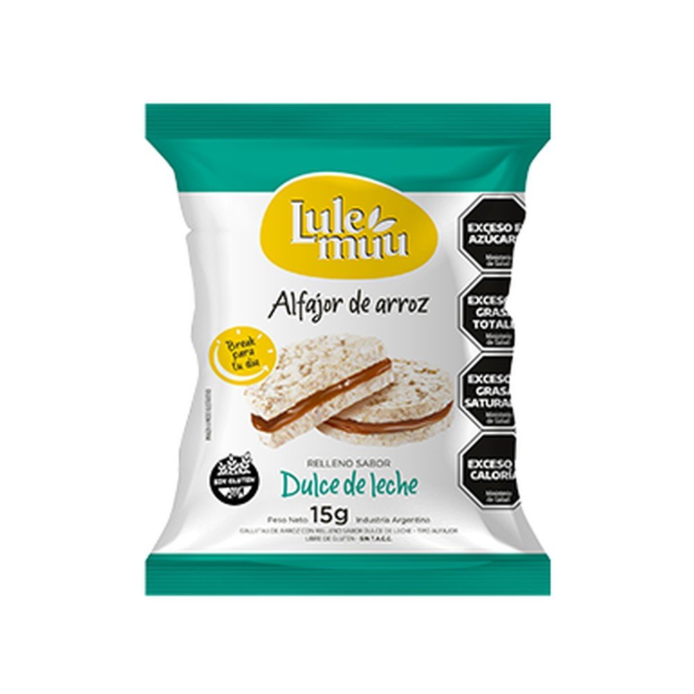 Alfajor de arroz lulemuu x12 un sin cobertura