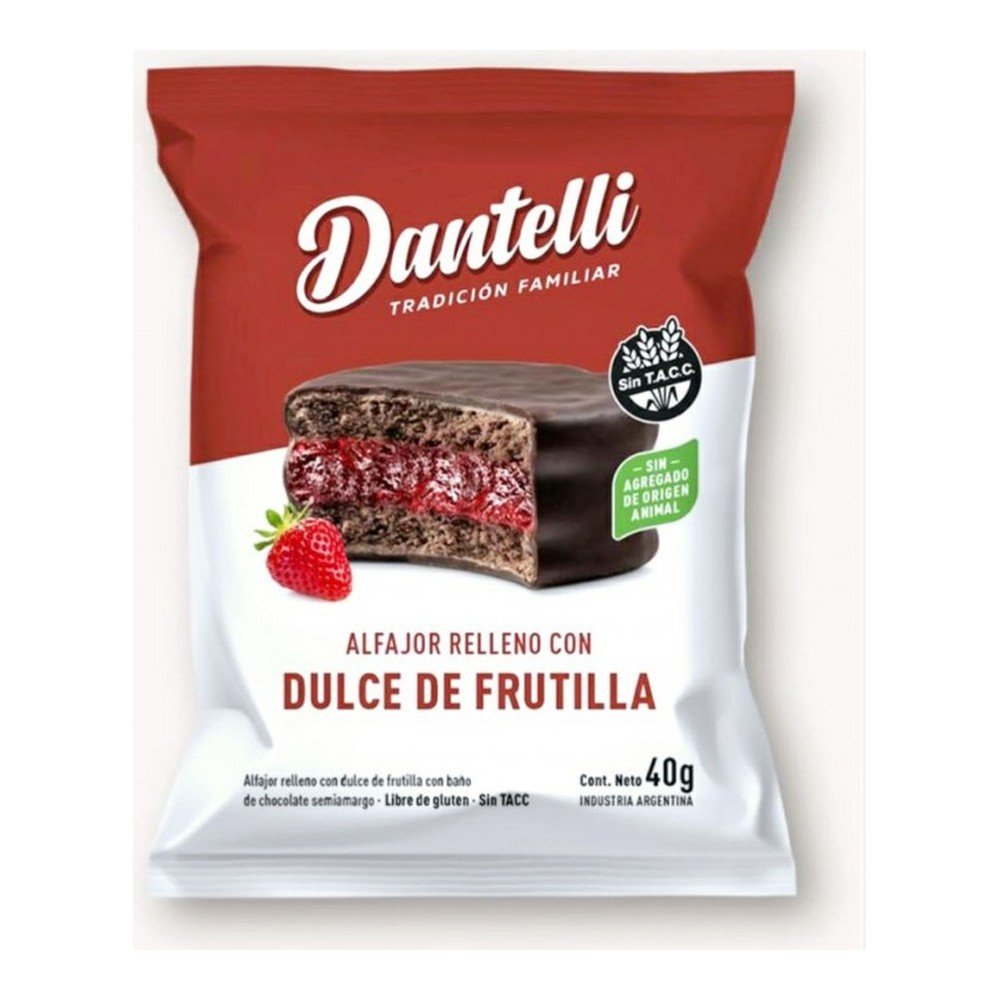 Alfajor dantelli x 12 unds frutilla