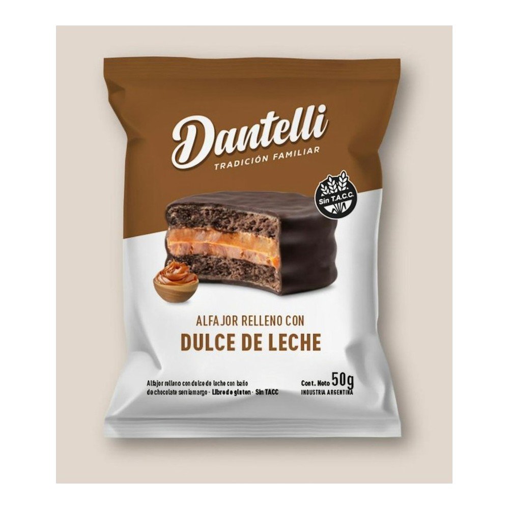 Alfajor dantelli x 12 unds dulce de leche